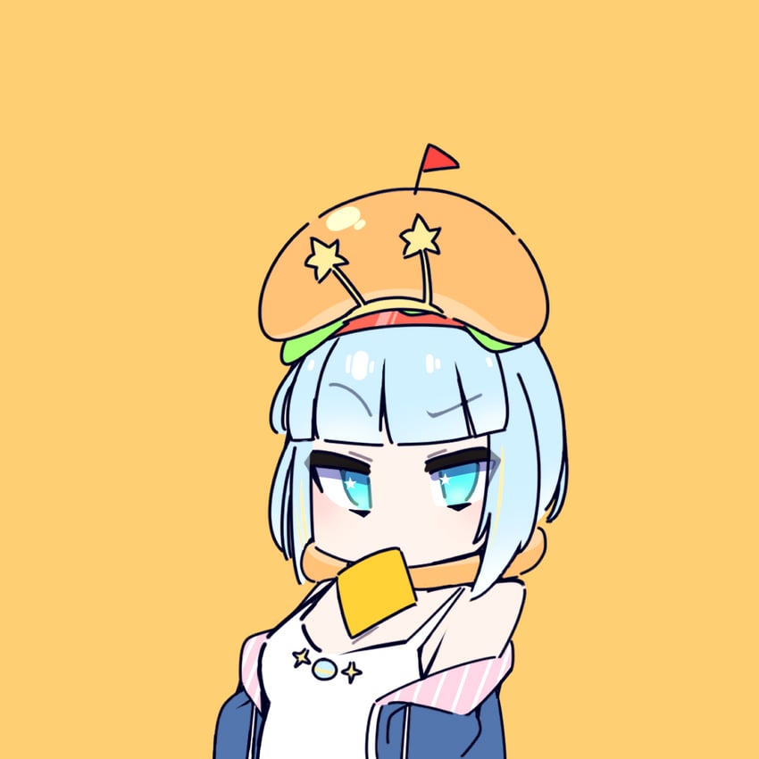 Phase Connect、星海啫喱 1名女孩 蓝眼 蓝发 汉堡 Q版