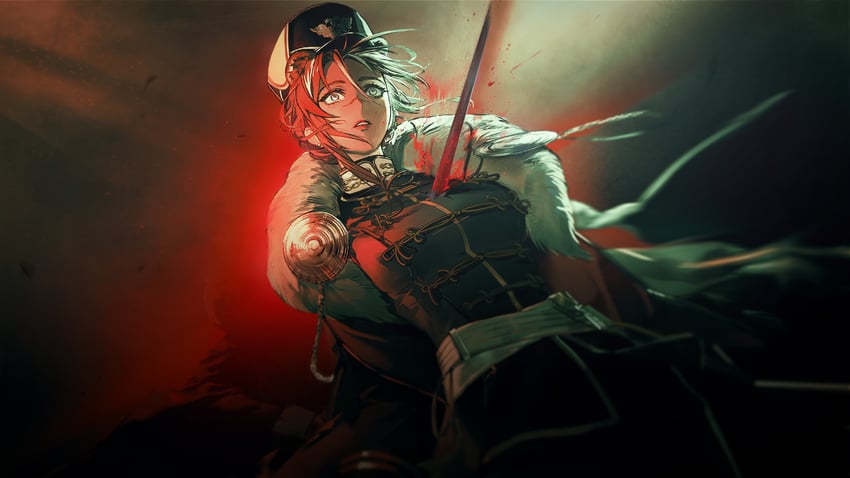 明日方舟、svetlana (arknights) 1名女孩 兽耳 熊耳 血 武器上有血