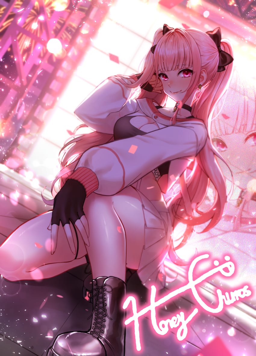 Project [I]、蜂蜜吉事果 黑色项圈 黑色丝带 脸红 靴子 乳房