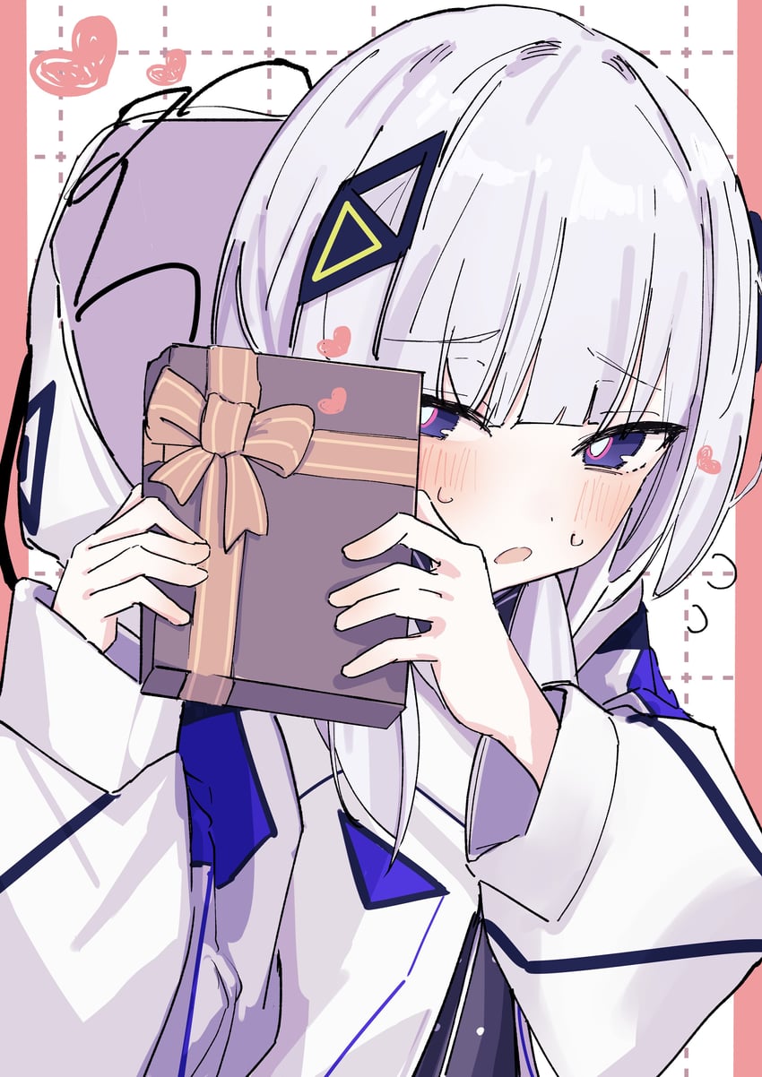 CeVIO、神椿工作室、可不 (CeVIO) 1名女孩 蓝眼 齐刘海 脸红 盒子