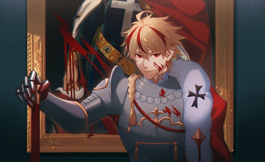 Fate/Grand Order、Fate/strange Fake、Fate系列 1名男孩 举手 铠甲 腰带 金发