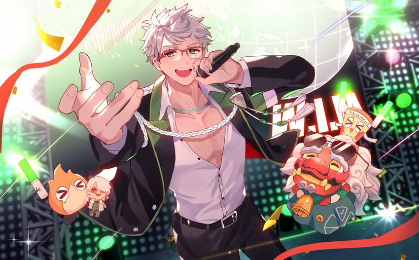 HOLOSTARS、阿兰德斯 (Holostars)、披萨君 (Arurandeisu) 1名男孩 :D 替换服装 招手 腰带