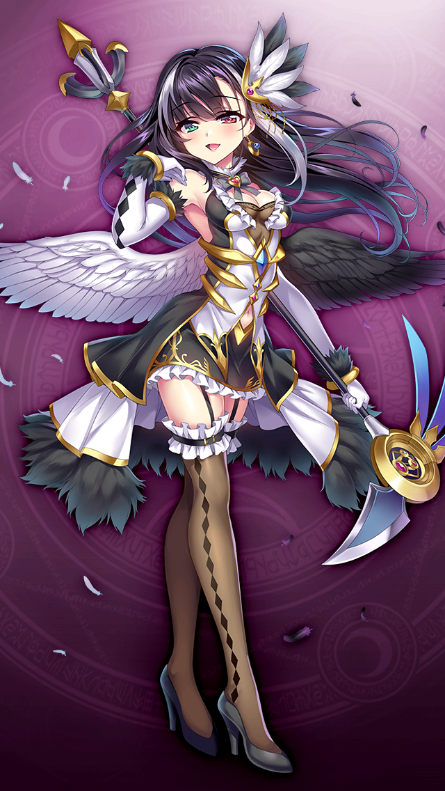 格林笔记、odette-odile (grimms notes)、odette-odile (tenkuu) (grimms notes) 1名女孩 水色瞳 黑发 黑色过膝袜 乳房