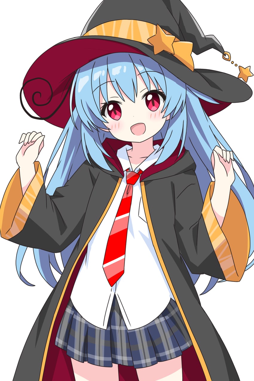 原创 1名女孩 :D 黑色大衣 黑帽子 蓝发