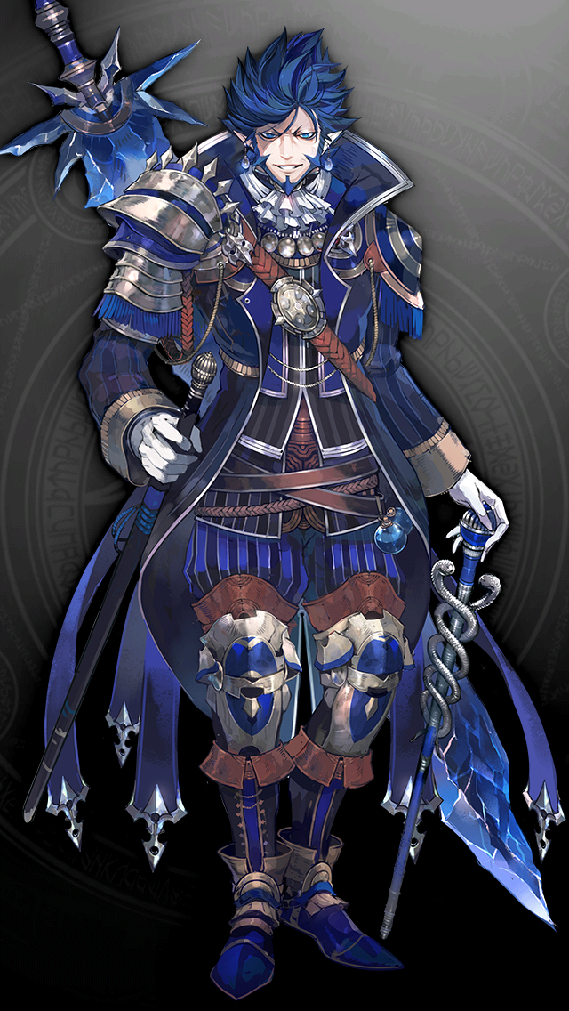 格林笔记、gilles de rais (aohige) (grimms notes)、gilles de rais (grimms notes) 1名男孩 阿斯科特领巾 胡子 蓝色大衣 蓝眼