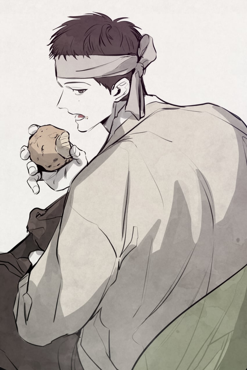 between the lines、baek dohu 1名男孩 黑瞳 黑发 食物 脸上粘着食物