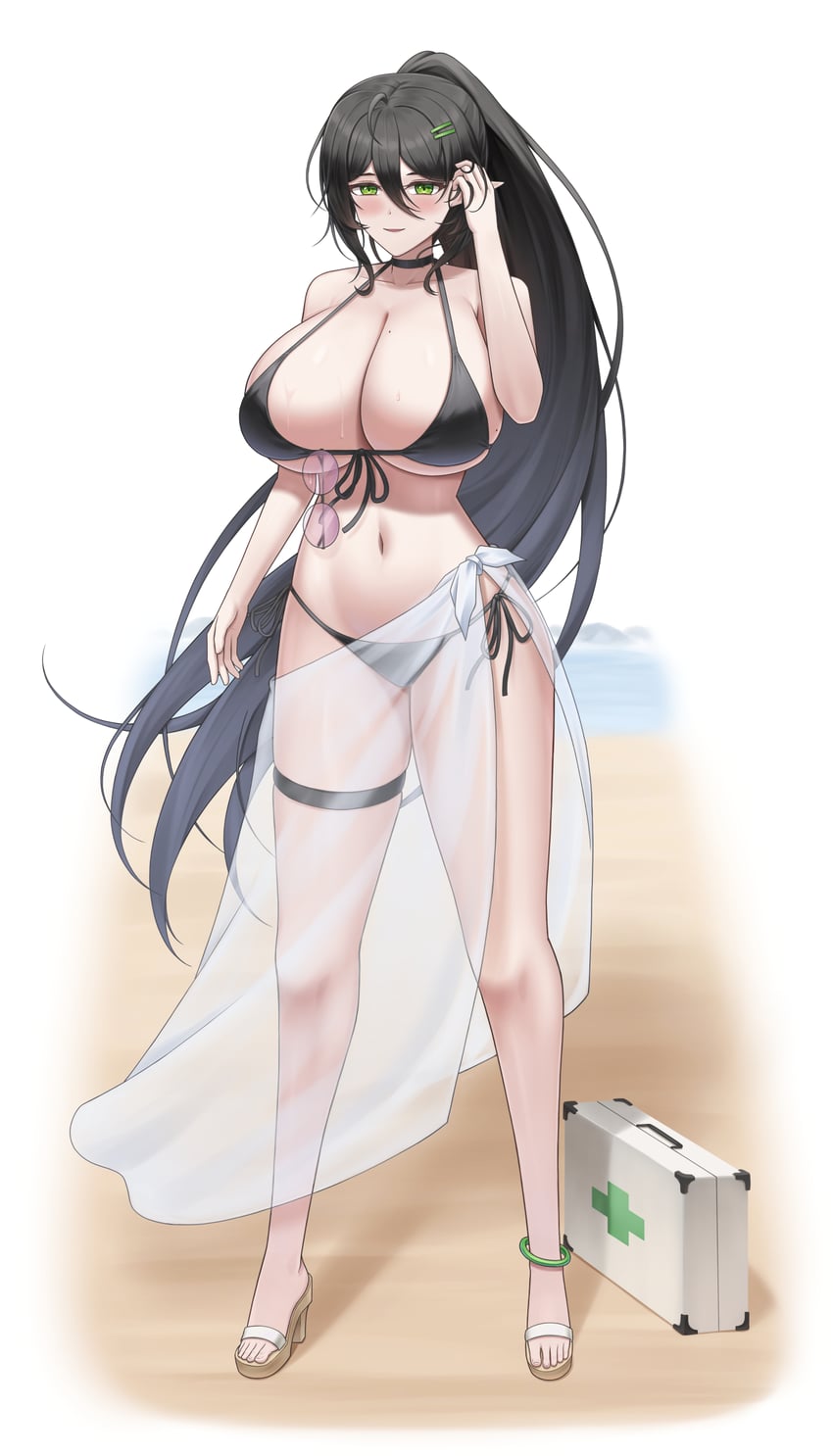 提卡尔、希尔德（Trickcal） 1名女孩 呆毛 替换服装 脚链 露肩
