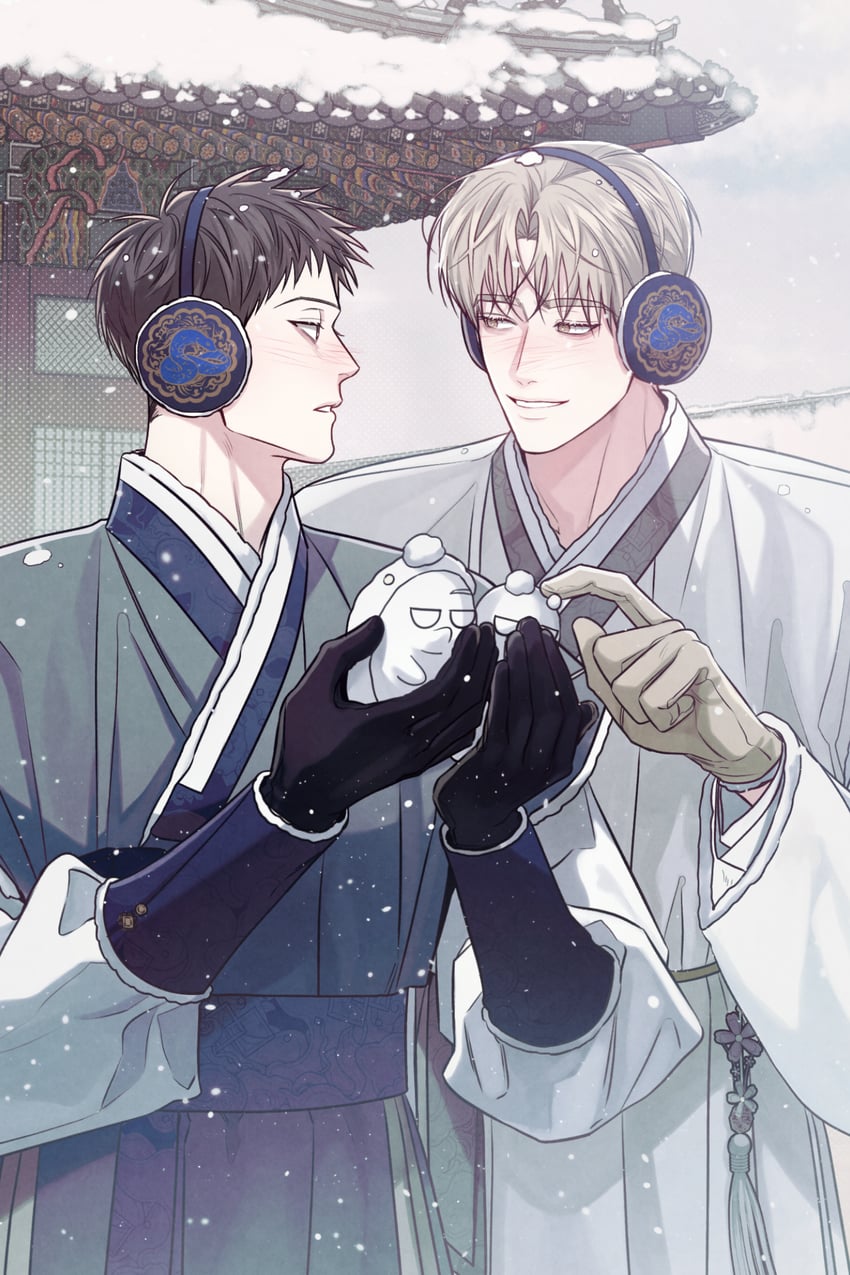between the lines、baek dohu、seo juheon 2个男孩 眼袋 黑瞳 黑色手套 黑发