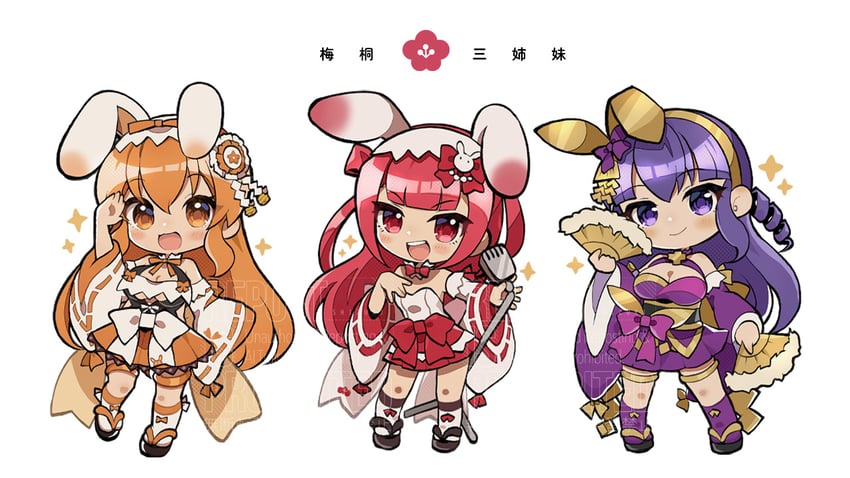 Beatmania IIDX、Bemani 3人女子 :D 兽耳 黑凉鞋 齐刘海