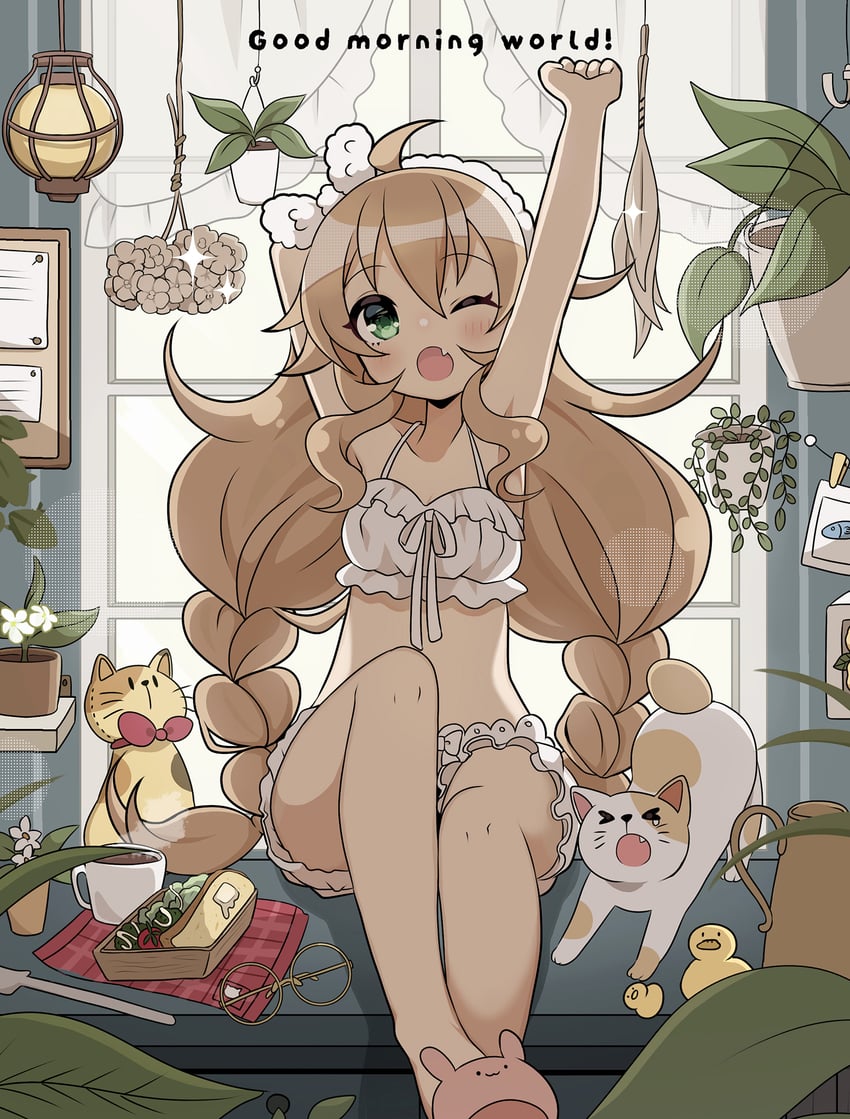 原创 1名女孩 惊讶 惊讶脸 呆毛 动物