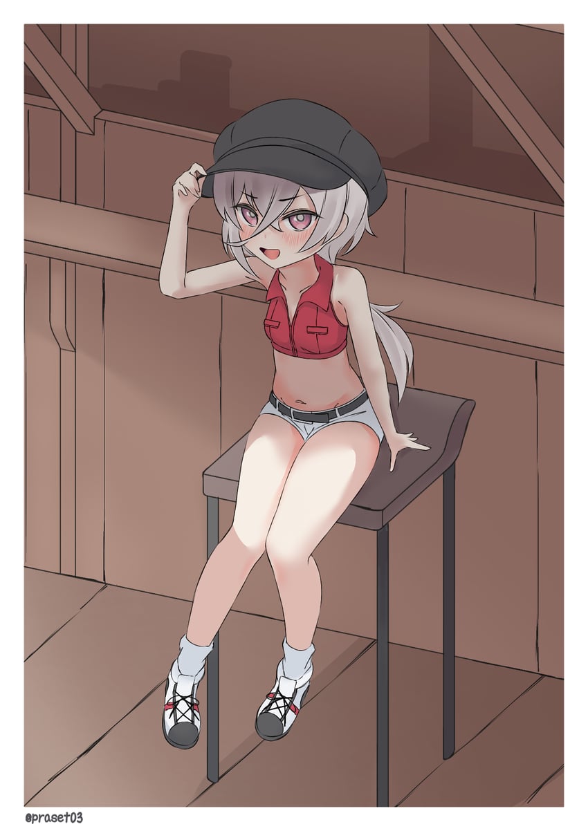 碧蓝航线、Z1(碧蓝航线) 1名女孩 :D 替换服装 露肩 黑帽子