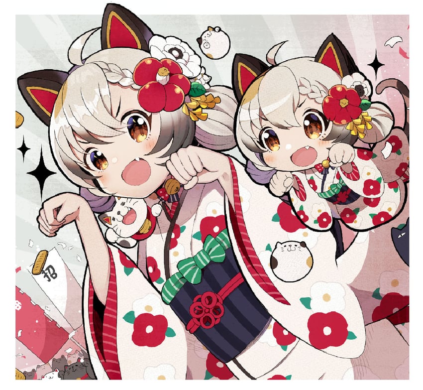 原创 1名女孩 :D 呆毛 兽耳 黑饰带