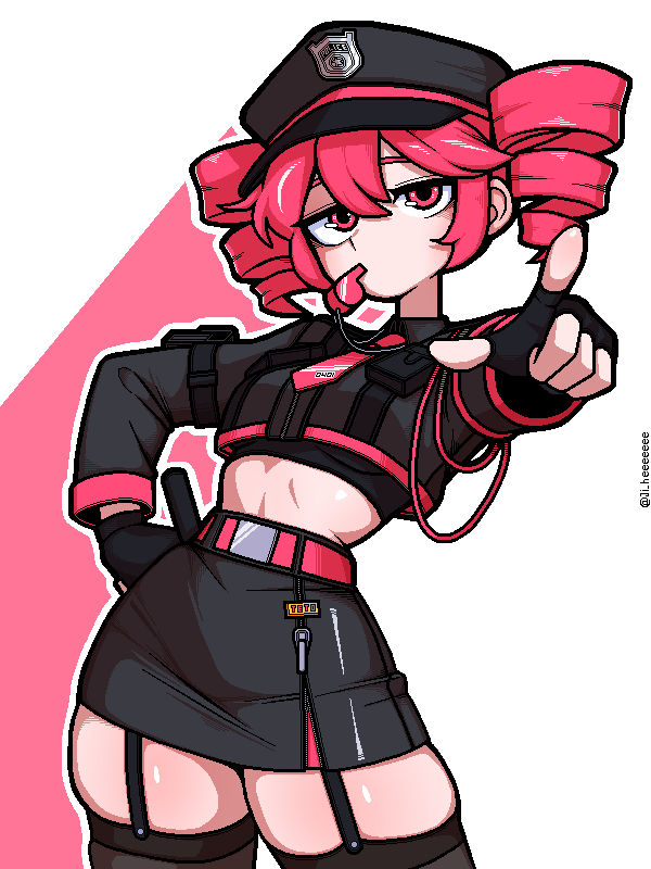 UTAU、重音Teto 1名女孩 作者名 黑帽子 黑色夹克 黑色裙子