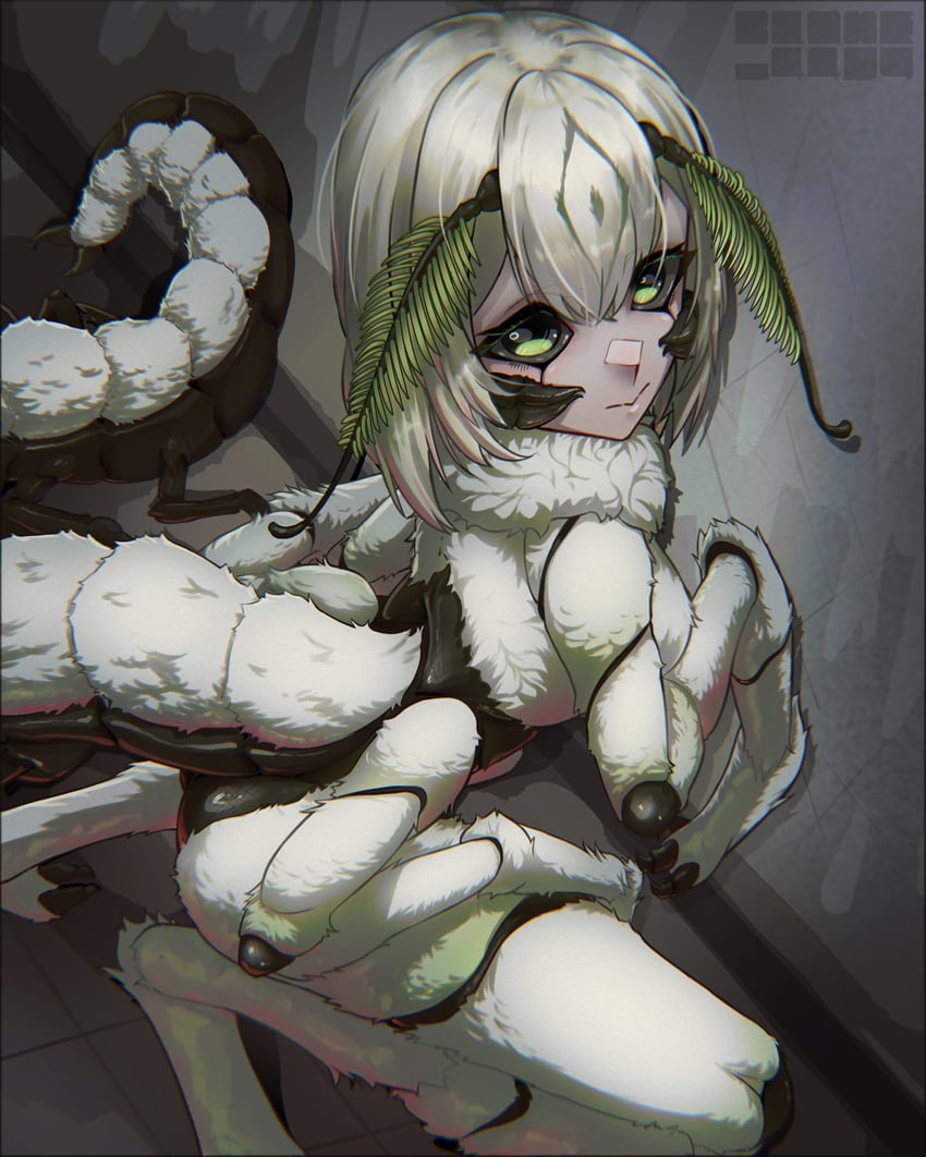 个人势虚拟主播、Juniper Actias、juniper actias (creature) 1名女孩 腹部尾巴 触角 节肢动物娘 黑色巩膜