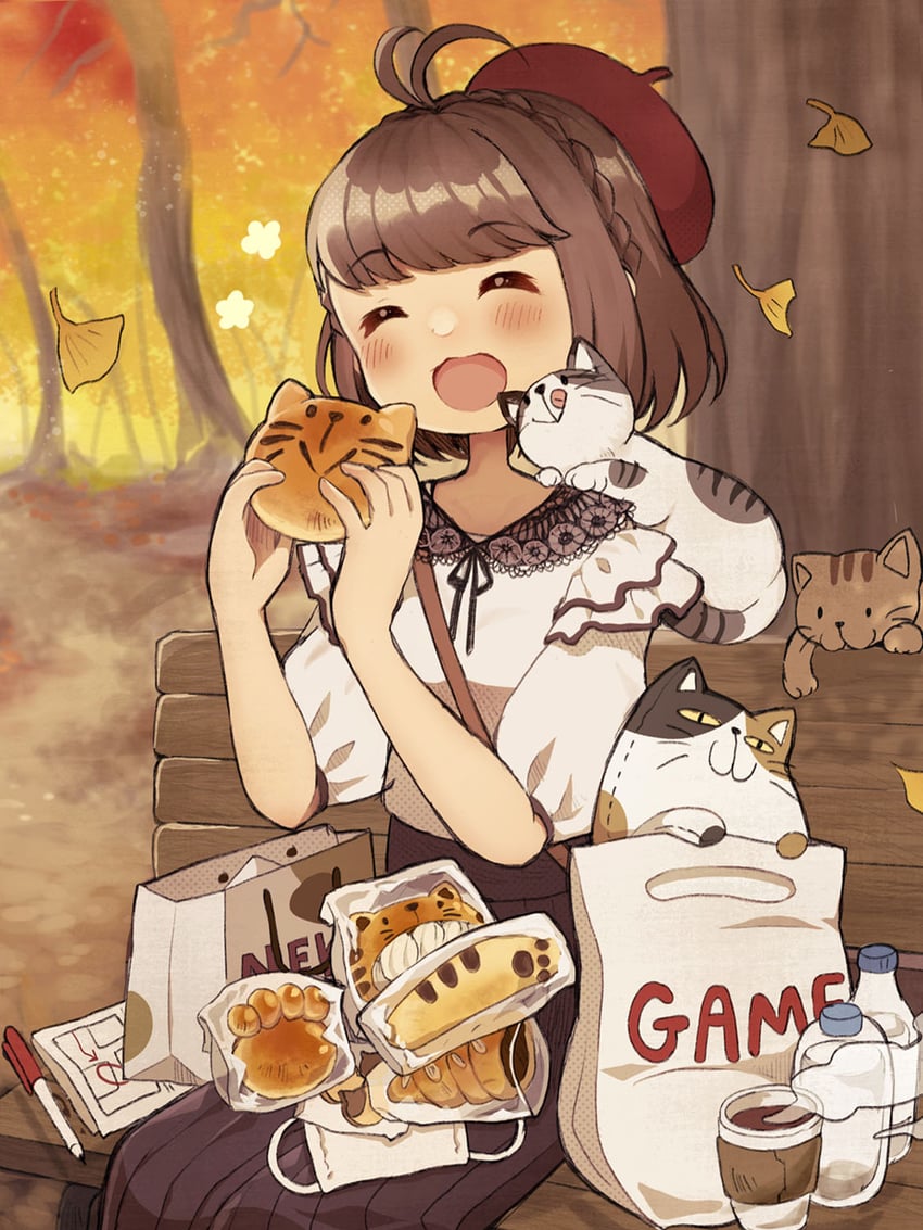 原创 1名女孩 猫脸笑 :D 动物 动物主题食物