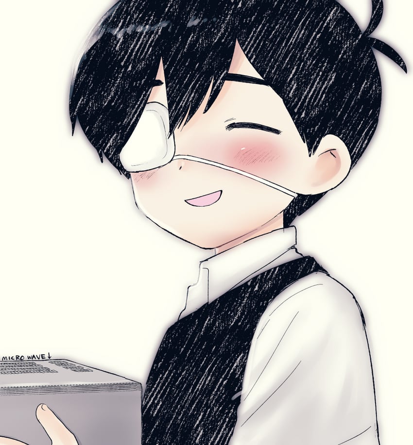 OMORI、Sunny (OMORI) 1名男孩 :D 微笑 呆毛 箭头（符号）