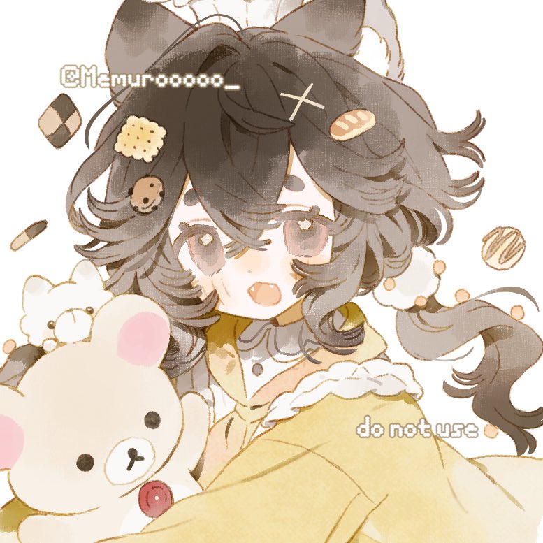 原创 1名女孩 猫脸笑 兽耳 黑发 脸红