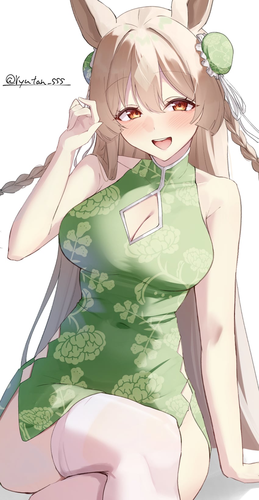 赛马娘、里见光钻 (赛马娘) 1名女孩 兽耳 作者名 裸臂 金发