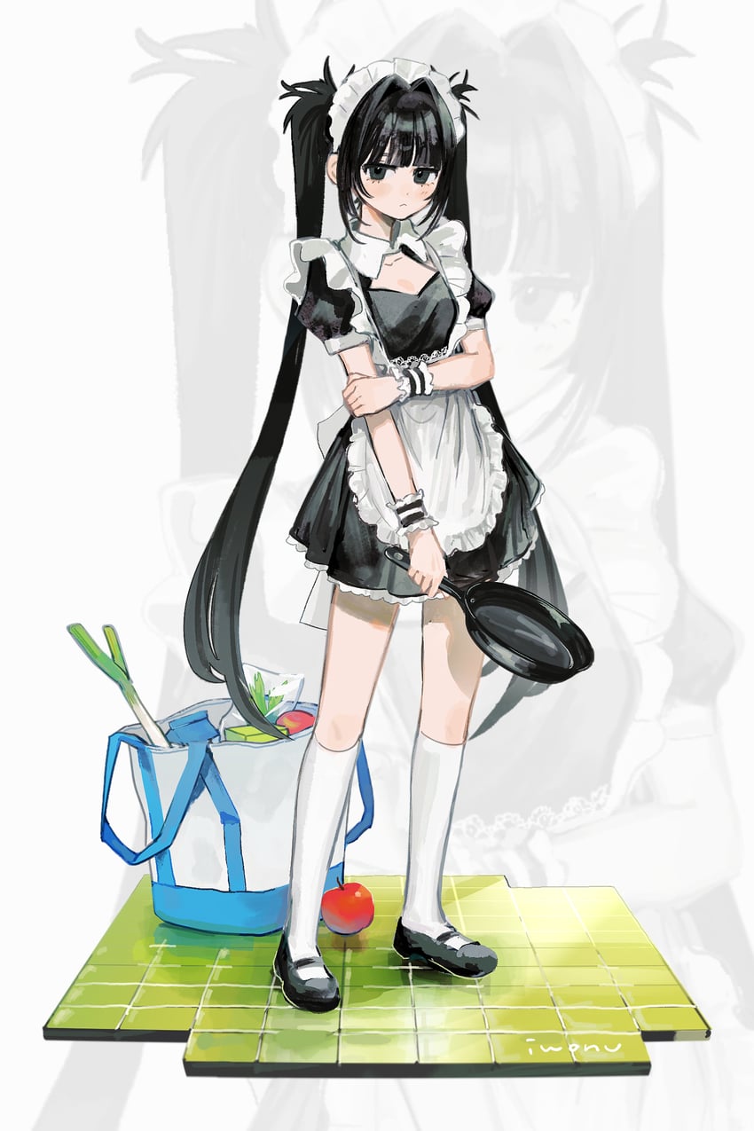 原创 1名女孩 苹果 围裙 作者名 包