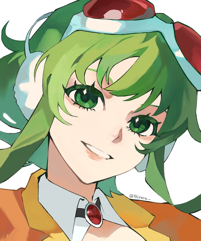 VOCALOID、GUMI 1名女孩 护目镜 头戴护目镜 绿眼 绿发