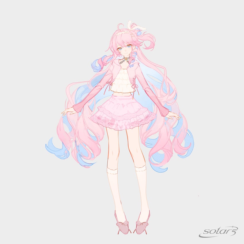 鸣潮、丹雅 (鸣潮) 1名女孩 呆毛 替换服装 蓝眼 蓝发
