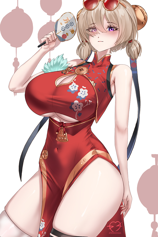绝区零、糖果 (绝区零) 1名女孩 异形乳量 (大) 露肩 金发 乳房