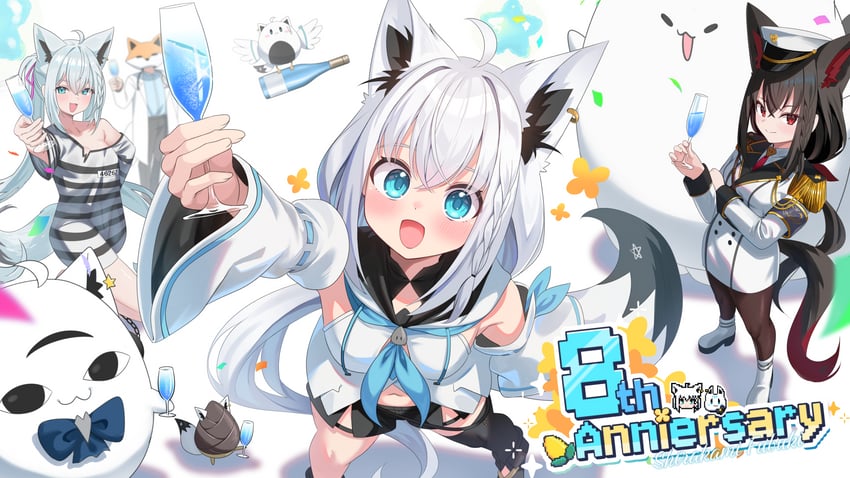 Hololive、Hololive GTA、吹雪吉拉 1个其他角色 3人女子 :D 呆毛 饰绪