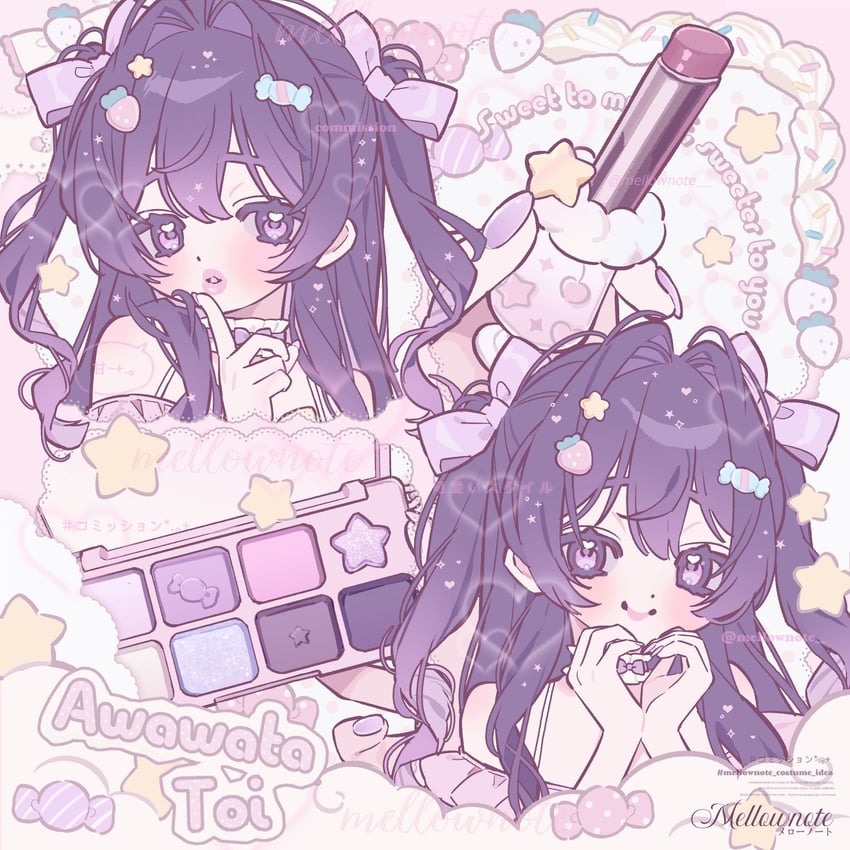 原创 1名女孩 脸红 糖果 化妆品 奶油