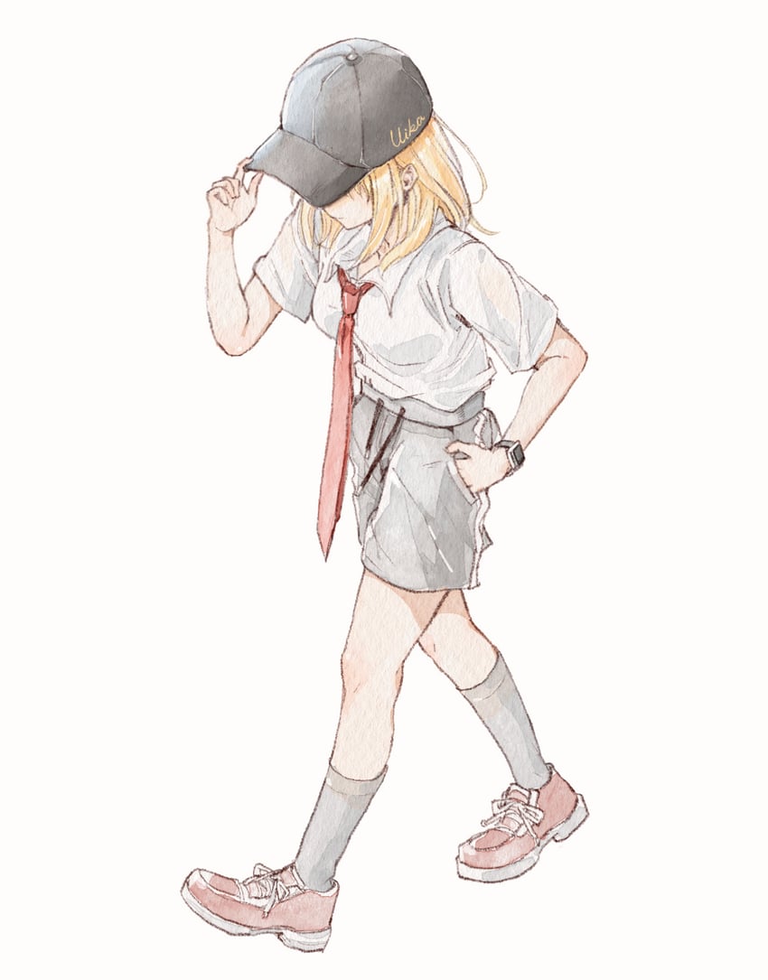BanG Dream!、Bang Dream! It's MyGO!!!!!、三角初华 1名女孩 整理衣服 整理头饰 棒球帽 黑帽子