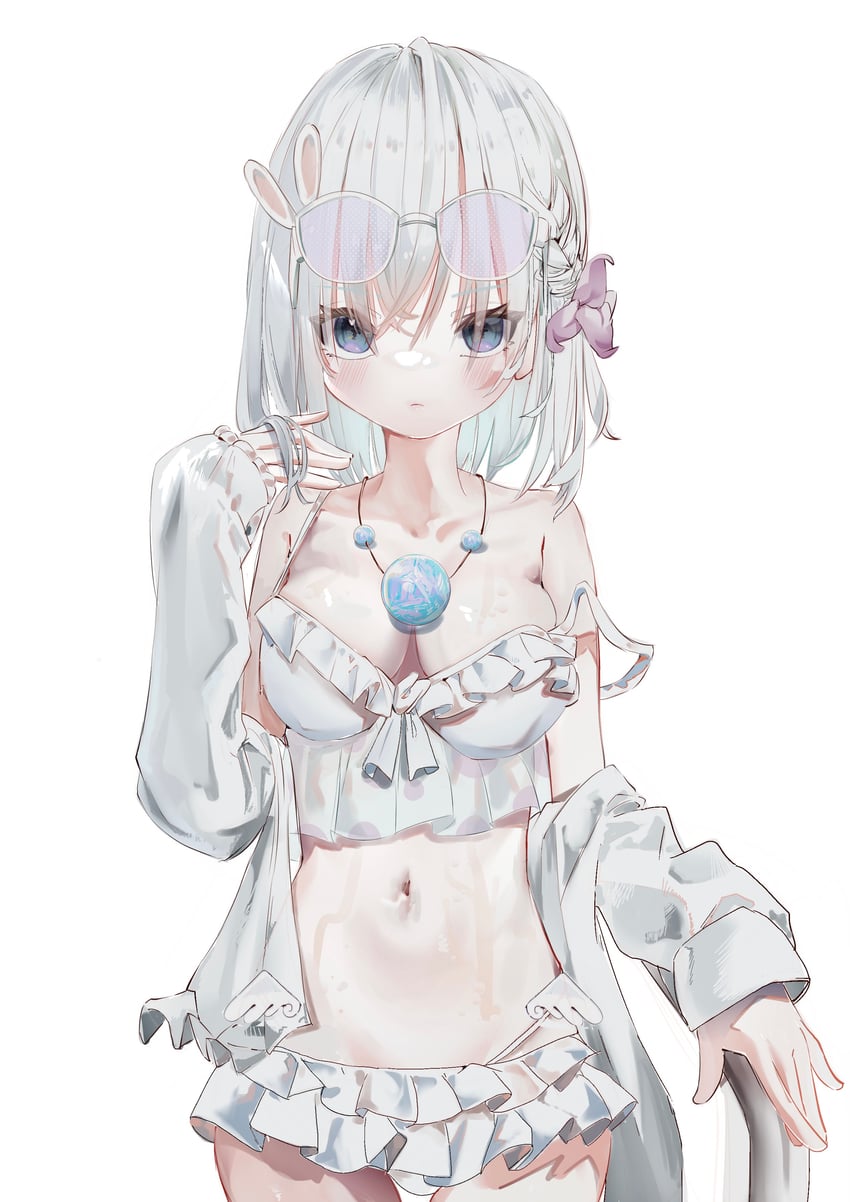 原创 1名女孩 比基尼 脸红 乳房 乳沟