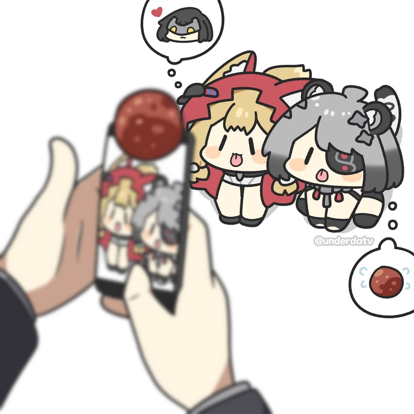 明日方舟、明日方舟：终末地、罗斯 (明日方舟) 兽耳 Q版 眼罩 灰发 多名女孩