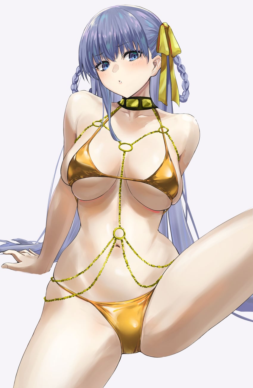 Fate/Grand Order、Fate系列、BB (Fate) 1名女孩 露肩 腰链 比基尼 脸红