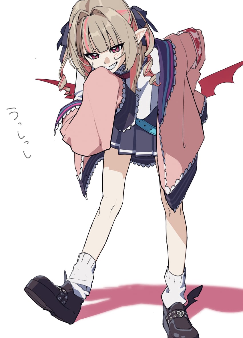 彩虹社、魔界之莉莉姆、魔界之莉莉姆 (第四套服装) 1名女孩 短袜 腰带 黑鞋 蓝色水手领