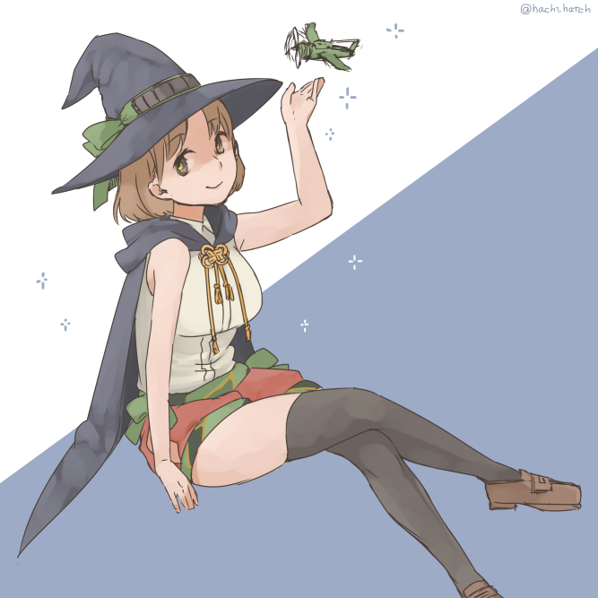 舰队Collection、千代田 (舰队收藏) 飞行器 飞机 乳房 棕眼睛 棕发