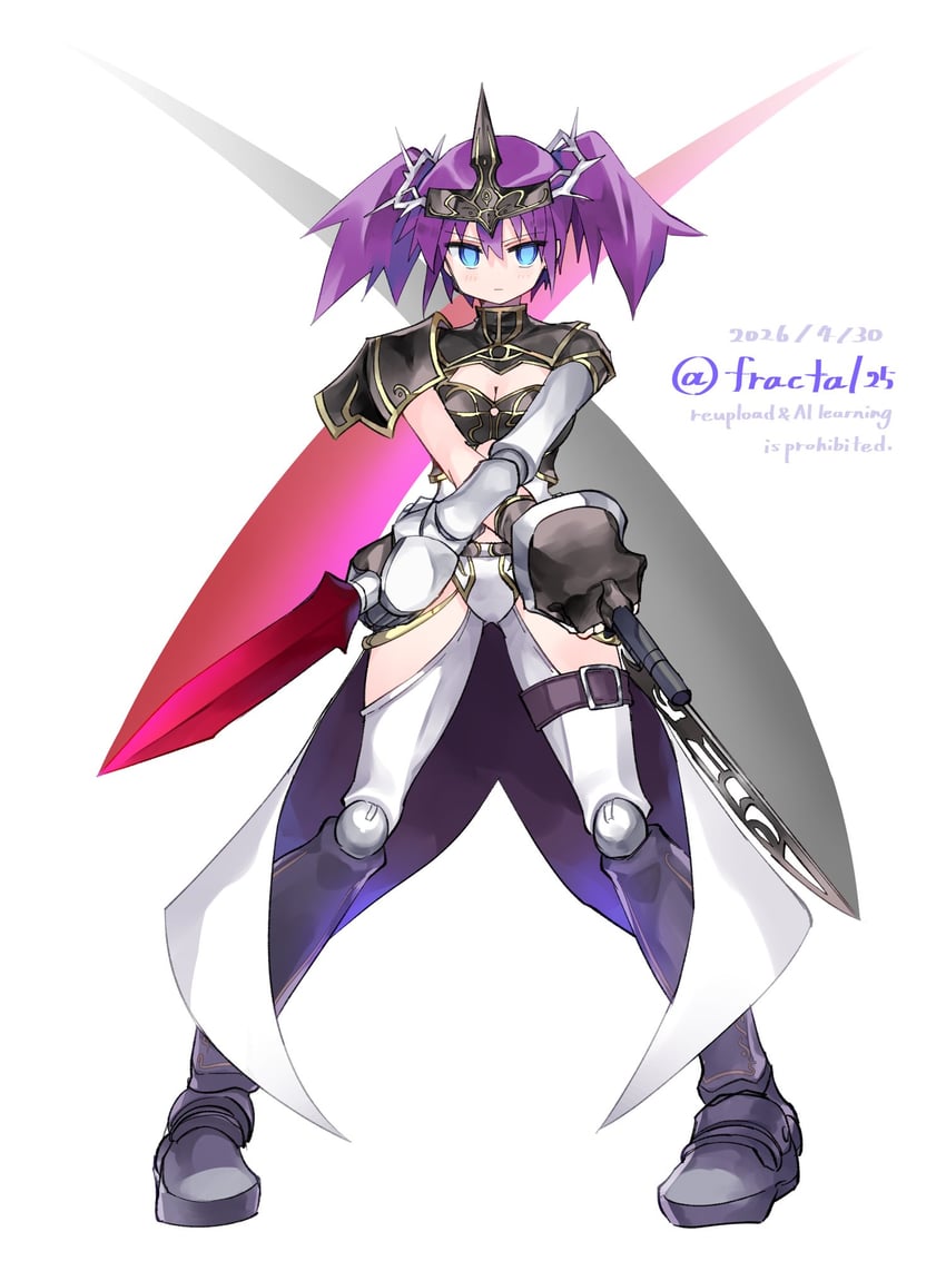 弧光之源、iris (luminous arc) 1名女孩 铠甲 非对称双持 蓝眼 乳房