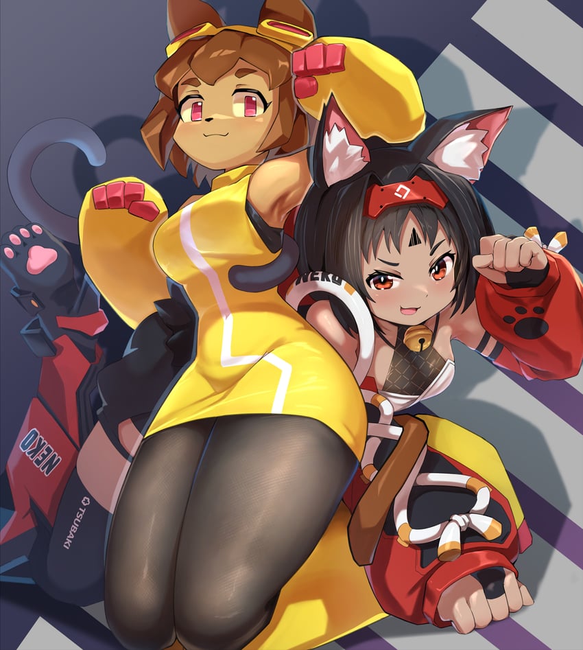 Gameoverse、绝区零、Kit Bodega 2名女孩 兽耳 黑色新娘手套 黑发 婚礼长手套