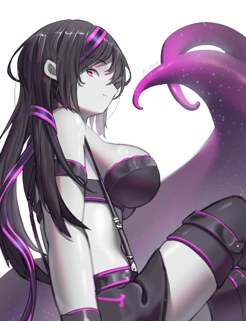 死亡终局 轮回试炼、nova (death end re;quest) 1名女孩 黑色靴子 黑发 黑色裙子 靴子