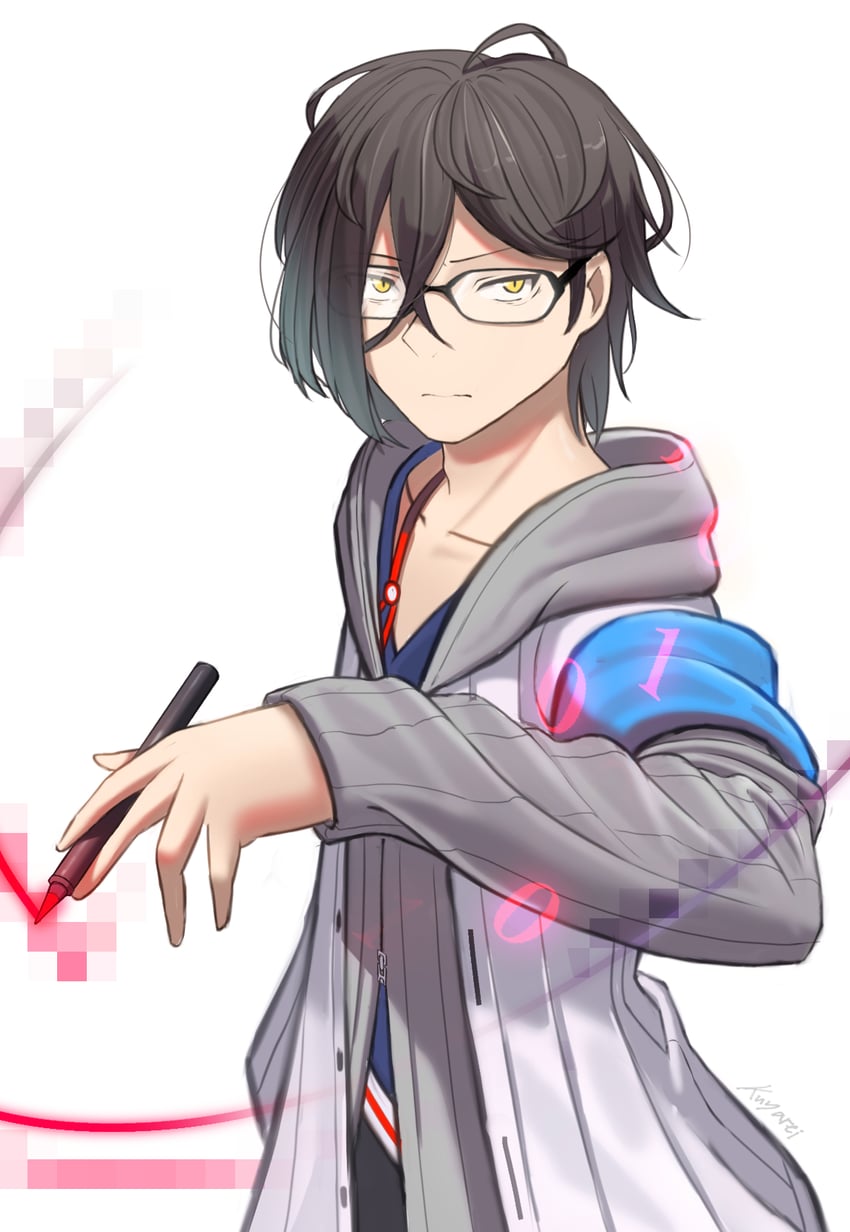 死亡终局 轮回试炼、death end re;quest 2、mizunashi arata 1名男孩 黑发 蓝色衬衫 外套 锁骨