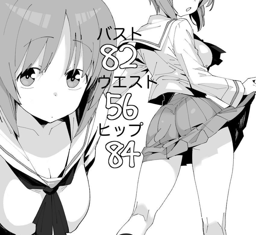 少女与战车、西住美穗 乳房 乳沟 从后方 灰度 巨乳