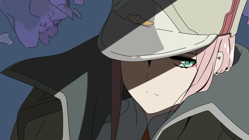 Darling in the Franxx、02 (Darling in the Franxx) 1名女孩 特写 眼线 皱眉 绿眼