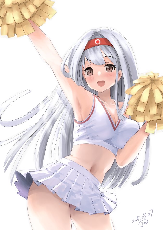 舰队Collection、翔鹤 (舰队Collection) 1名女孩 腋下 脸红 乳房 棕眼睛