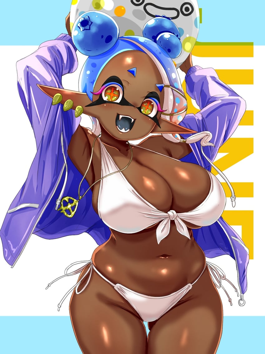 斯普拉遁（系列）、斯普拉遁3、莎莎 (喷射战士) 1名女孩 异形乳量 (大) 替换服装 腋下 举起双手