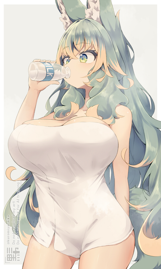原创、黑宫来夏 1名女孩 兽耳毛 兽耳 乳房 喝