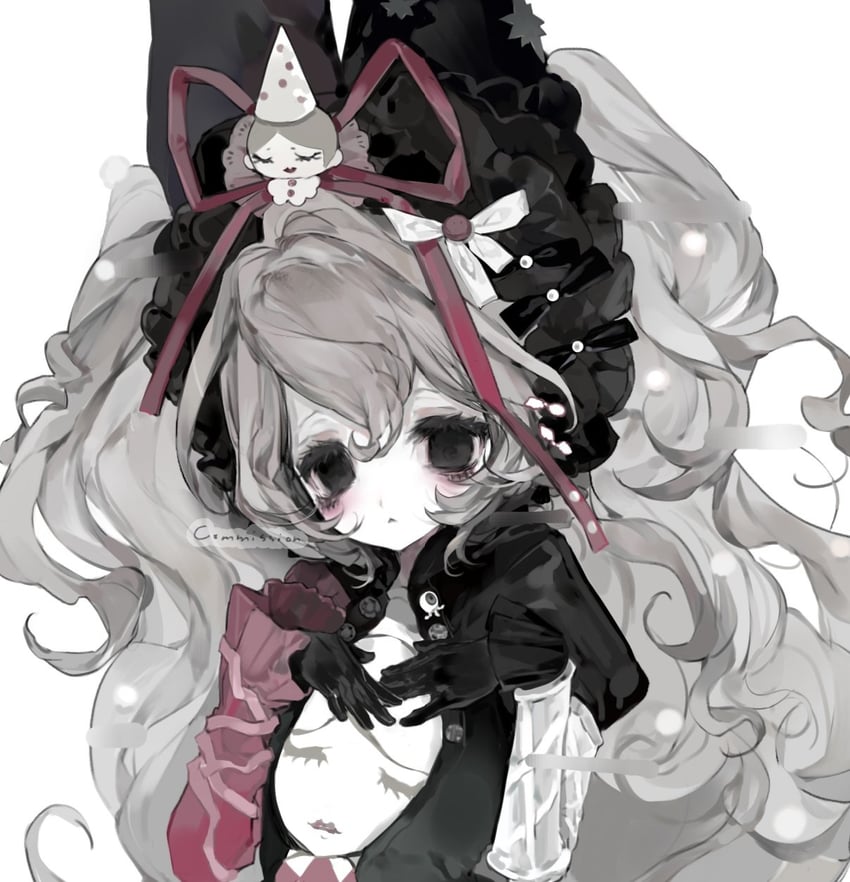 原创 1名女孩 兽耳 眼袋 黑瞳 黑衬衫