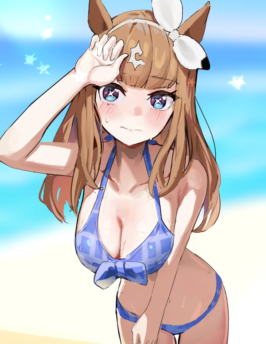 赛马娘 1名女孩 兽耳 举手 模糊 模糊背景