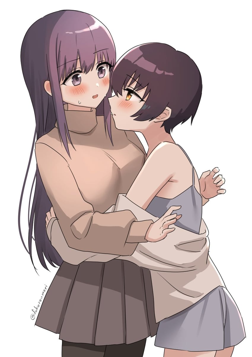 神稻牡丹：醉态如百合之花、张君兰、郡上奏 2名女孩 黑发 脸红 棕眼睛 棕色毛衣