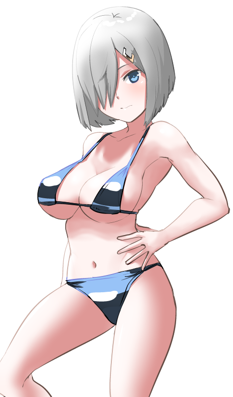 舰队Collection、滨风 (舰队Collection) 1名女孩 比基尼 蓝眼 乳房 乳沟