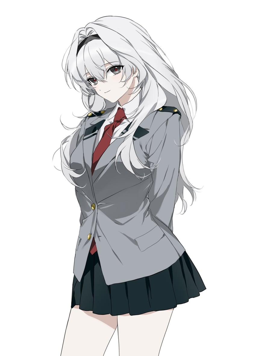 高达、机动战士敢达：水星的魔女 1名女孩 阿斯提卡西亚校服 闭嘴 绿裙子 灰瞳