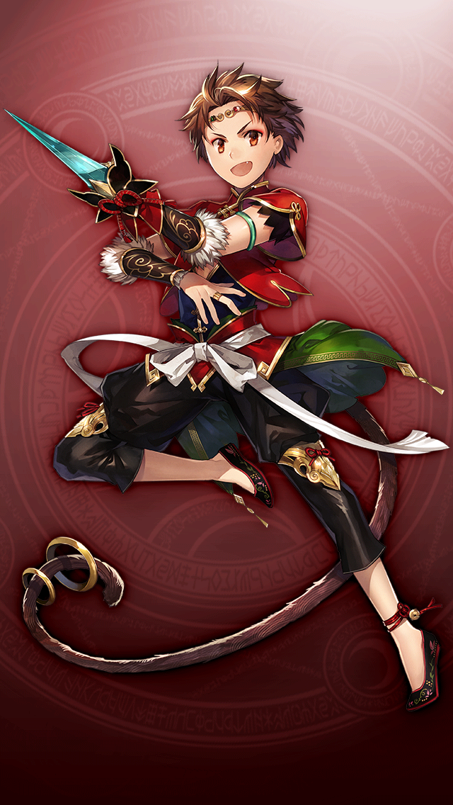 格林笔记、sun wukong (bikou) (grimms notes)、sun wukong (grimms notes) 1名女孩 臂环 黑裤子 黑鞋 棕眼睛