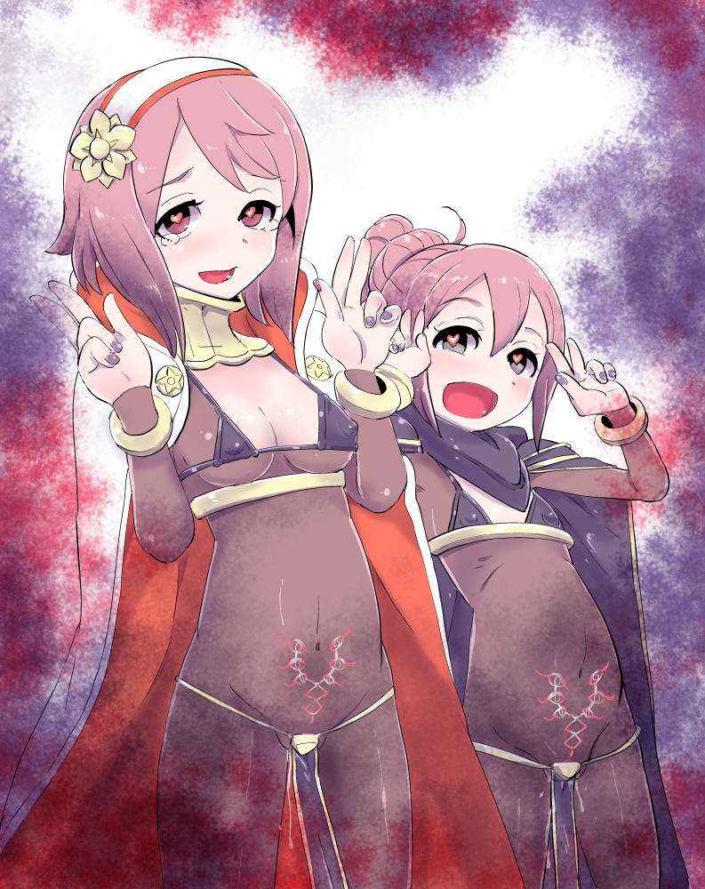 火焰纹章、火焰之纹章：if、女神子/神奈 (火焰纹章) 2名女孩 替换服装 全身袜 婚礼长手套 斗篷